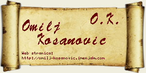 Omilj Kosanović vizit kartica
